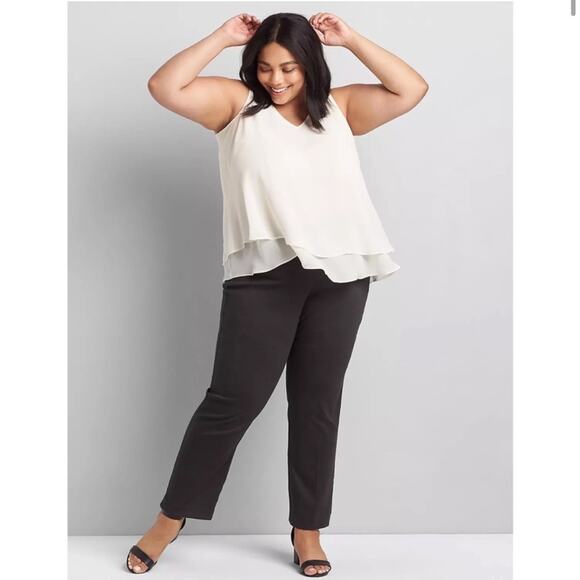 NWT Lane Bryant The Madison Straight Leg Stretch Pants in Black - Size 18 - Picture 3 of 10